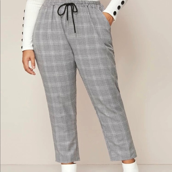 None Pants - Grey Plaid Pants (Size M)